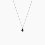 Collier Charmante Or Blanc Saphir Et Diamant - Colliers avec pierres Femme | Marc Orian