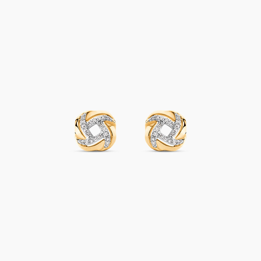 Boucles D'oreilles Puces Maryanna Or Jaune Diamant - Puces Femme | Marc Orian