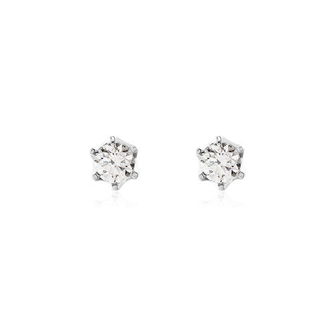 Boucles D'oreilles Puces Natalia Pl Platine Blanc Diamant - Boucles d'oreilles pierres précieuses Femme | Marc Orian