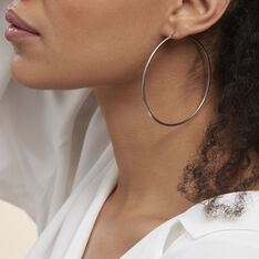 Créoles Carmela Acier Blanc - Boucles d'oreilles Créoles Femme | Marc Orian