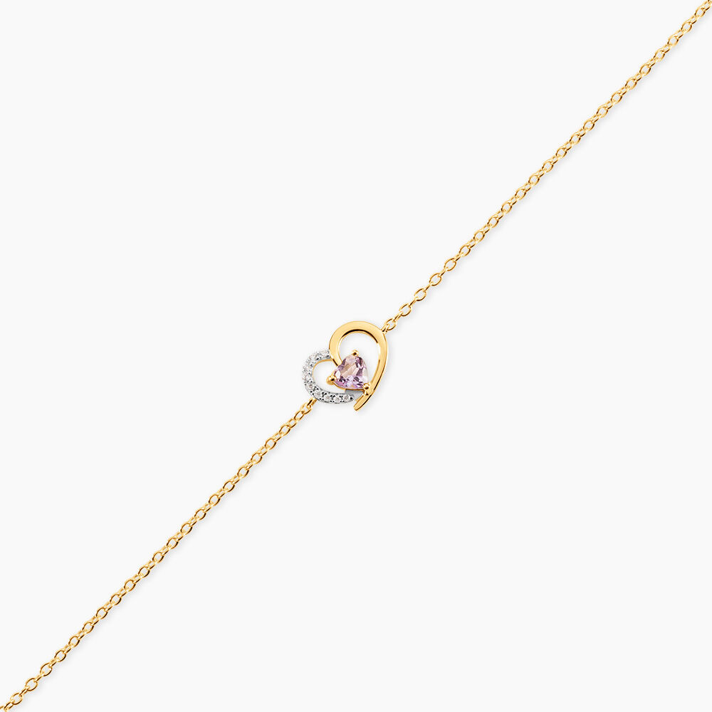 Bracelet Eliana Argent Dor&eacute; A L'Or 750/1000 Am&eacute;thyste Oxyde De Zirconium - Bracelets cha&icirc;nes Femme | Marc Orian
