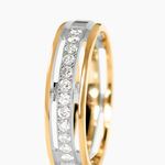 Alliance Serti Grains Ajoures Or Bicolore Diamant - Alliances duo Unisex | Marc Orian