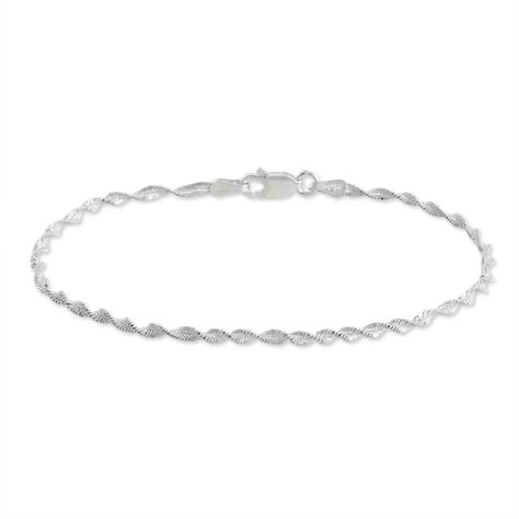 Bracelet Ciana Torsade Diamante Argent Blanc - Bracelets chaînes Femme | Marc Orian