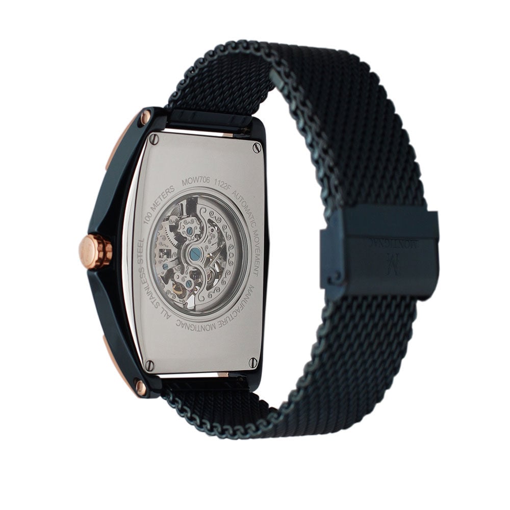 Montre Montignac Tonneau Automatique Bleu - Montres automatiques Homme | Marc Orian