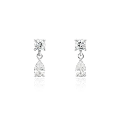 Boucles D'oreilles Pendantes Argent Blanc Braidy Oxydes De Zirconium - Pendantes Femme | Marc Orian