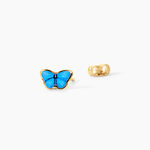 Boucles D'Oreilles Puces Sulivia Papillon Argent Dor&eacute; A L'Or 750/1000 - Puces Enfant | Marc Orian