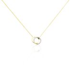 ABSOLU Damen Collier Gold Bicolor 375 (9 Karat) Diamant Wei&szlig; 0,07 ct Kreis - Colliers avec pierres Femme | Marc Orian