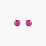 Boucles D'oreilles Puces Elea Serti Griffe Or Jaune Rubis - Puces Femme | Marc Orian