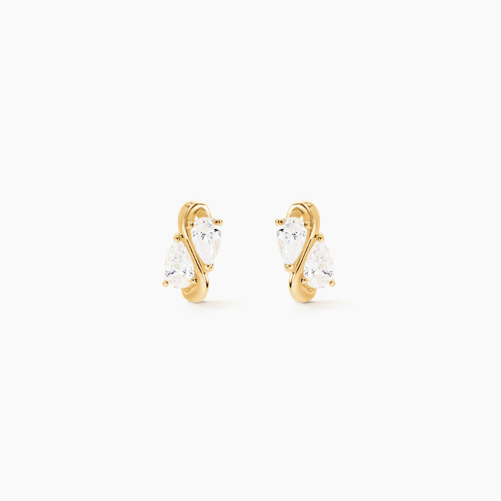 Boucles D'Oreilles Puces Meyrem Argent Dor&eacute; A L'Or 750/1000 Oxyde De Zirconium - Puces Femme | Marc Orian