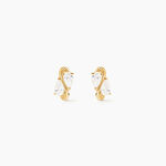 Boucles D'Oreilles Puces Meyrem Argent Dor&eacute; A L'Or 750/1000 Oxyde De Zirconium - Puces Femme | Marc Orian