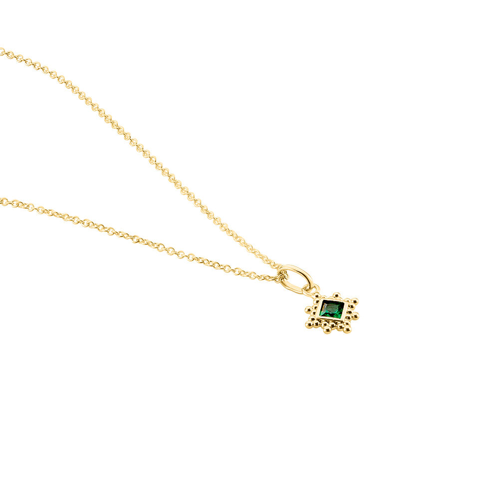 Collier Bobbie Plaque Or Spinelle Vert - Colliers avec pierres Femme | Marc Orian