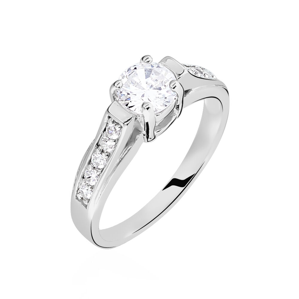 Bague Solitaire Mady Argent Blanc Oxyde De Zirconium - Solitaires Femme | Marc Orian