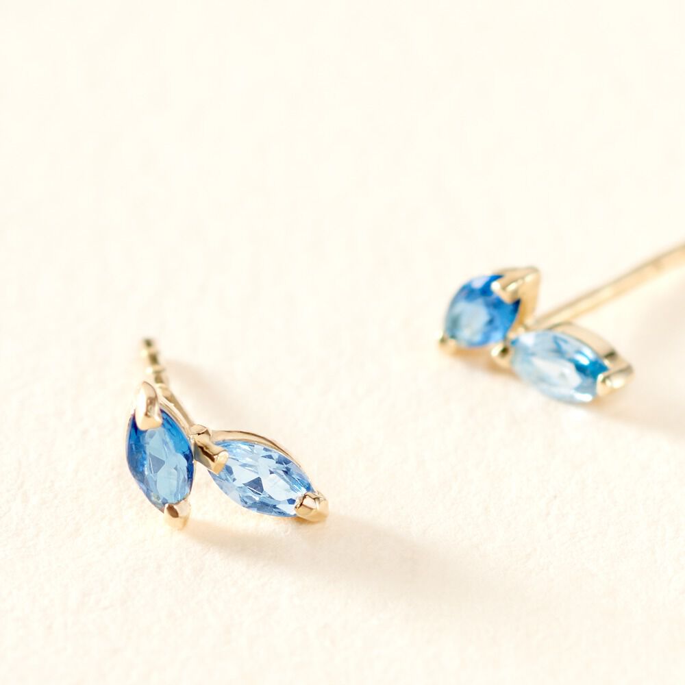 Boucles D'oreilles Puces Pelya Or Jaune Oxyde De Zirconium - Puces Femme | Marc Orian