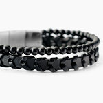 Bracelet Jourdan Cuir De Vache Noir Onyx - Bracelets cuir Homme | Marc Orian
