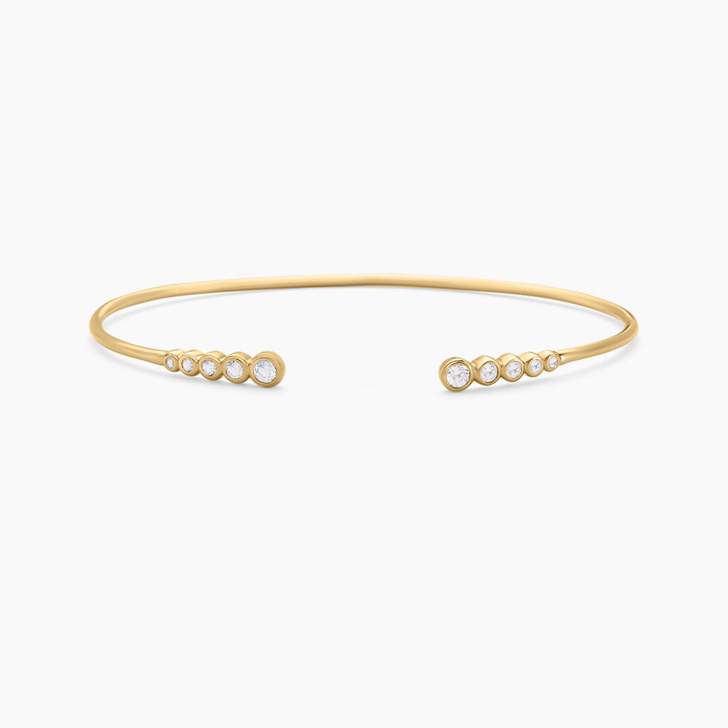 Bracelet Jonc Iza Plaque Or Jaune Oxyde De Zirconium - Bracelets joncs Femme | Marc Orian