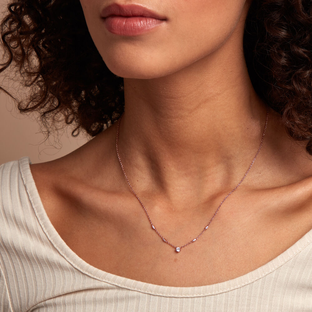 Collier Gemmie Argent Rose Oxyde De Zirconium - Colliers avec pierres Femme | Marc Orian