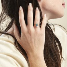 Bague Isabell Or Blanc Topaze Bleu Sky - Bagues Femme | Marc Orian