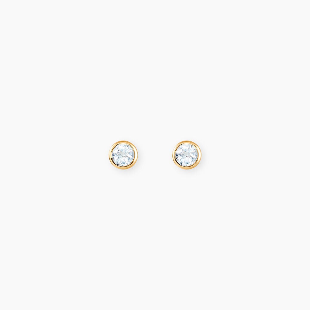 Boucles D'oreilles Puces Edy Serti Clos Or Jaune Topaze - Puces Femme | Marc Orian