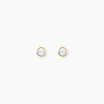 Boucles D'oreilles Puces Edy Serti Clos Or Jaune Topaze - Puces Femme | Marc Orian