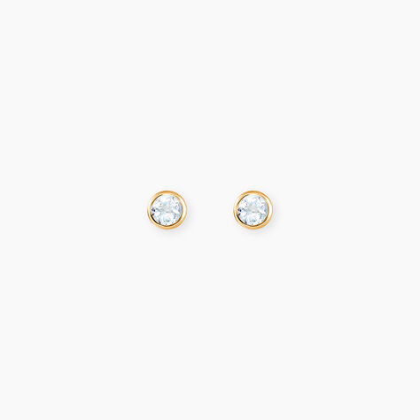 Boucles D'oreilles Puces Edy Serti Clos Or Jaune Topaze - Puces Femme | Marc Orian