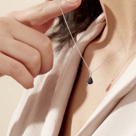 Collier Goutte Or Blanc Saphir - Colliers Femme | Marc Orian