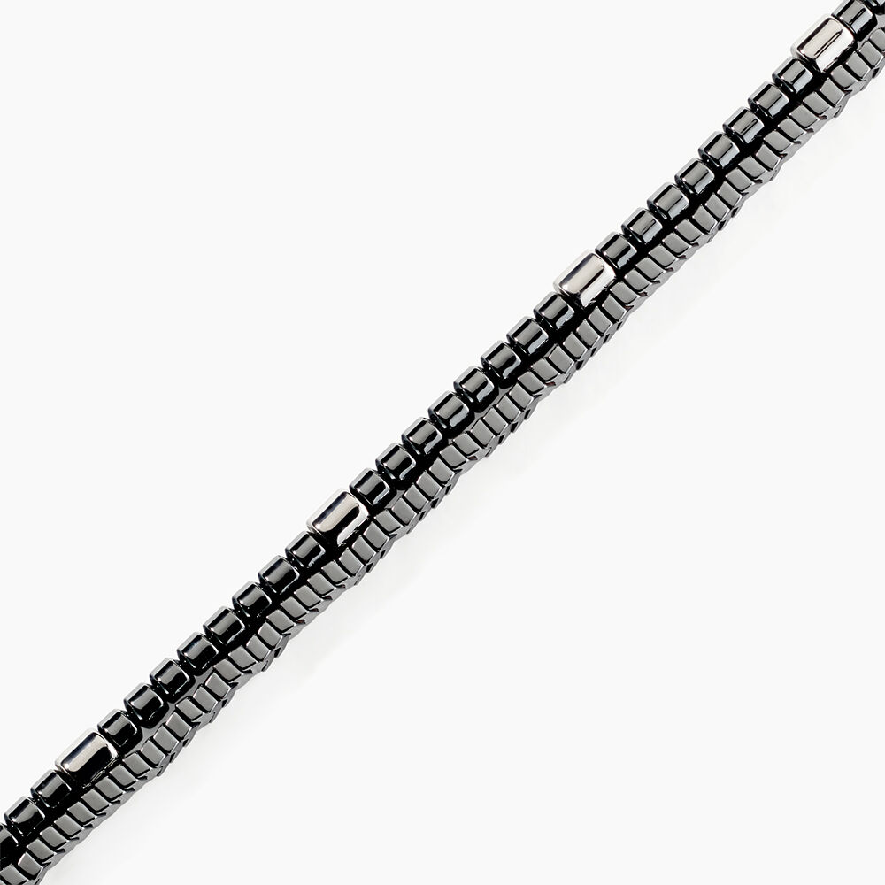 Bracelet Naturel Acier Blanc H&eacute;matite - Bracelets cha&icirc;nes Homme | Marc Orian