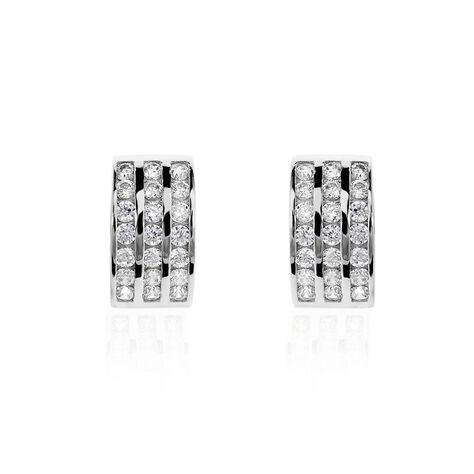 Demi Créoles Or Blanc Jacobea Oxyde De Zirconium - Créoles Femme | Marc Orian