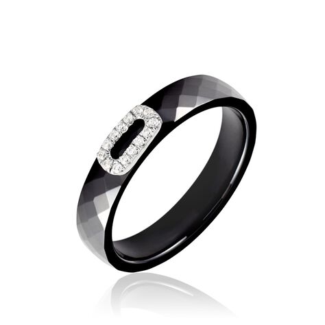 Bague Ceramik Design Argent Blanc Oxyde De Zirconium Et Céramique - Bague fantaisie Femme | Marc Orian