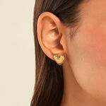 Boucles D'Oreilles Puces Materra Acier Jaune - Puces Femme | Marc Orian