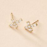 Boucles D'oreilles Puces Luna Or Jaune Oxyde De Zirconium - Puces Femme | Marc Orian