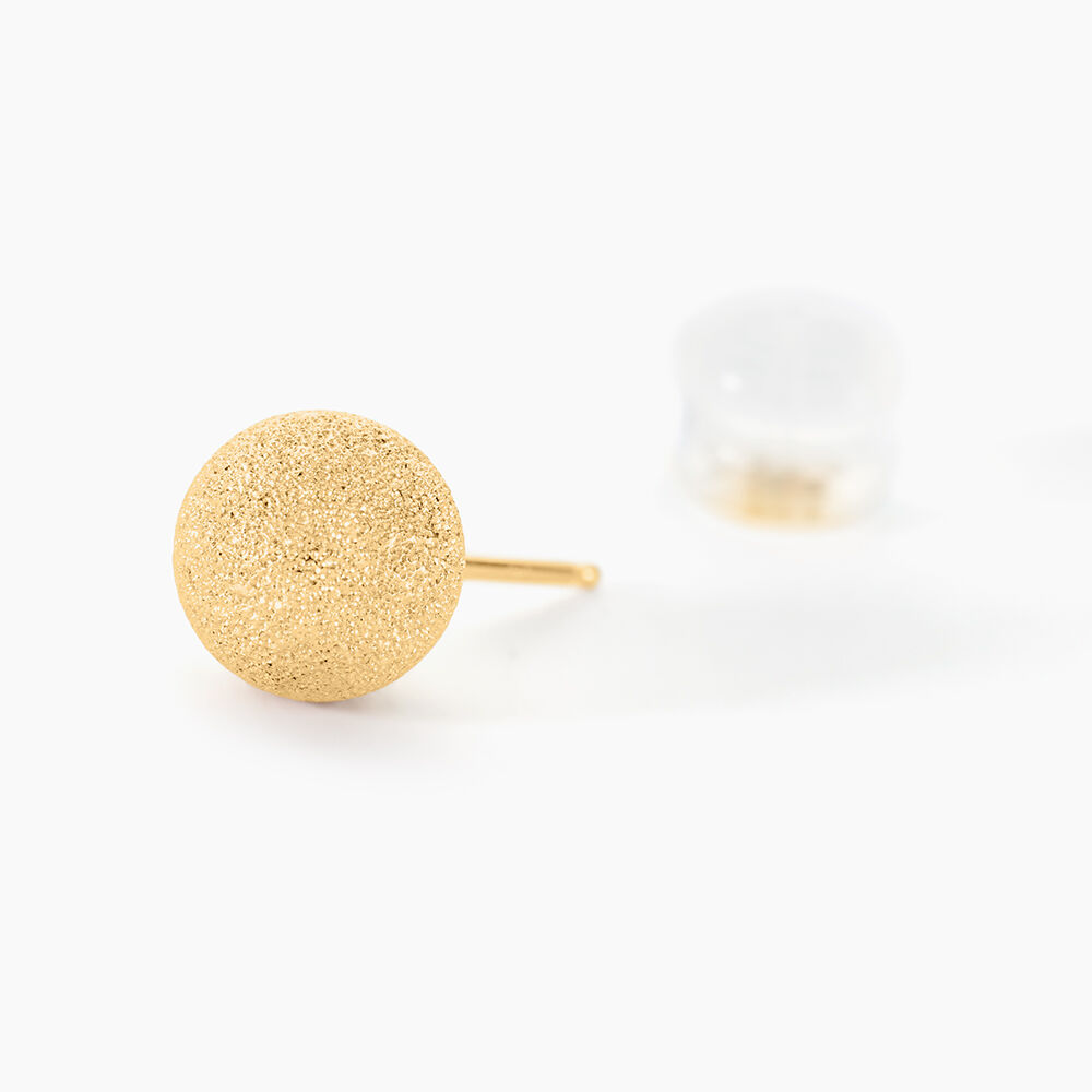 Boucles D'oreilles Puces Fidelia Boule Sablee Or Jaune - Puces Femme | Marc Orian