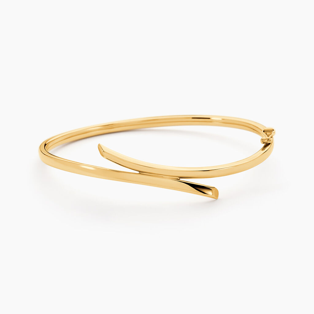 Bracelet Jonc En Acier Inoxydable Doré Givré - Unisexe, Simple Et élégant