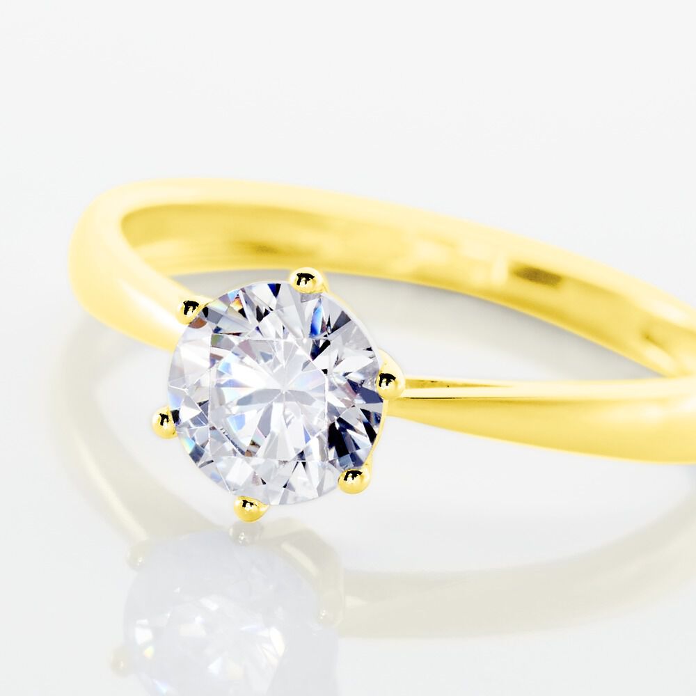 Solitaire Or Jaune Laurian Oxyde De Zirconium Blanc - Solitaires Femme | Marc Orian