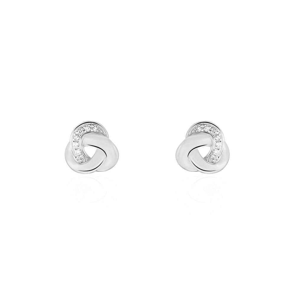 Boucles D'oreilles Puces Mastrona Or Blanc Diamant - Pendantes Femme | Marc Orian