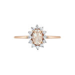 Bague Jozsua Or Rose Morganite Peche Oxyde De Zirconium - Bagues pierres fines Femme | Marc Orian