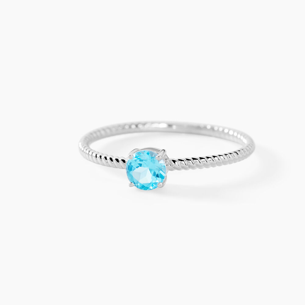 Bague Or Blanc Demi Topaze - Bagues pierres fines Femme | Marc Orian