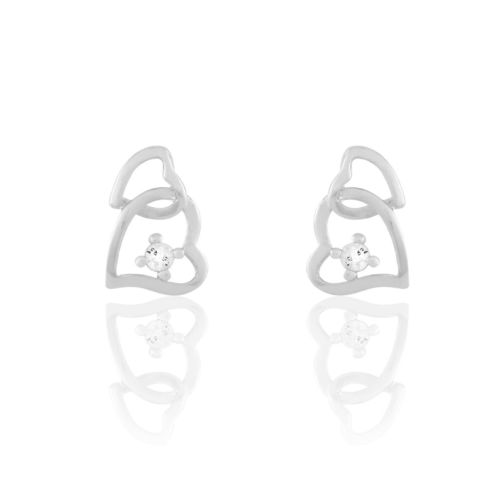 Boucles D'oreilles Puces Roma Argent Blanc Oxyde De Zirconium - Puces Femme | Marc Orian