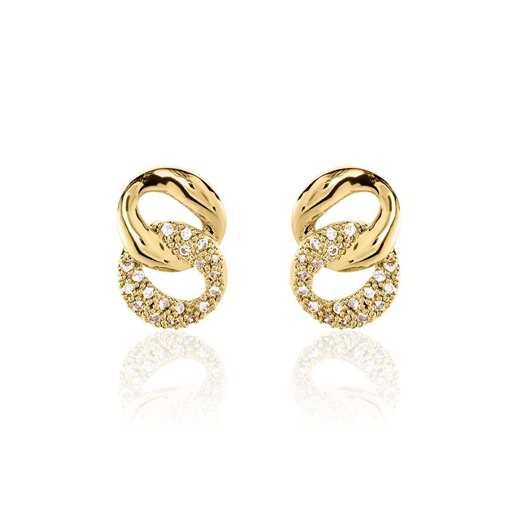 Boucles D'oreilles Puces Plaqué Or Jaune Amato Oxydes De Zirconium - Puces Femme | Marc Orian