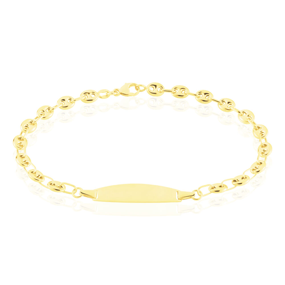 Bracelet Identit&eacute; Evin Maille Grain De Cafe Or Jaune - Gourmettes Enfant | Marc Orian