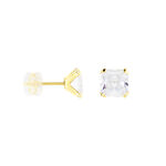 Boucles D'oreilles Puces Or Jaune Doreen Oxydes De Zirconium - Puces Famille | Marc Orian