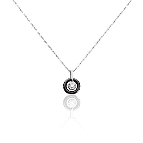 Collier Julietta Argent Blanc Céramique Et Oxyde De Zirconium - Colliers solitaires Femme | Marc Orian