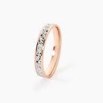 Alliance Fantaisie Diamantee Ruban Plat Or Bicolore - Alliances personnalis&eacute;es Unisex | Marc Orian