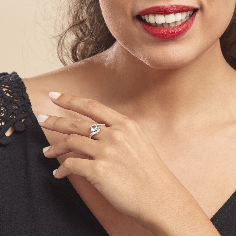 Bague Maria-serena Or Blanc Topaze Et Oxyde De Zirconium - Bagues pierres fines Femme | Marc Orian