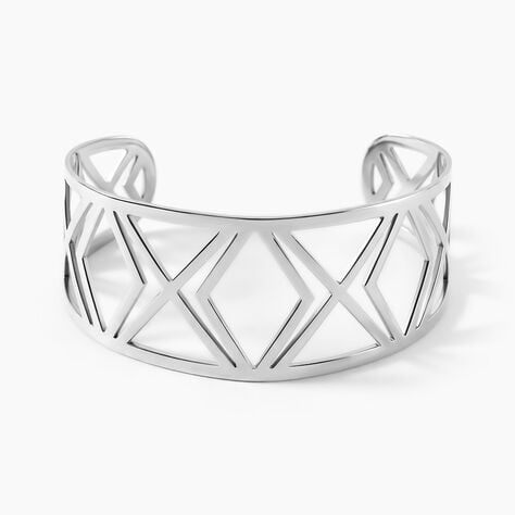 Bracelet Jonc Graphik Line Acier Blanc - Bijoux fantaisie Femme | Marc Orian