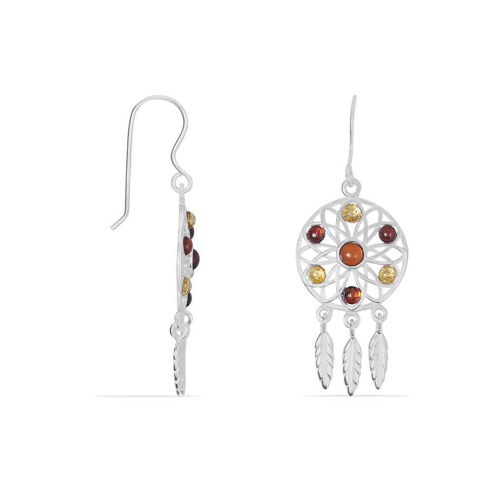 Boucles D'oreilles Argent Blanc Lorena Ambre - Pendantes Femme | Marc Orian