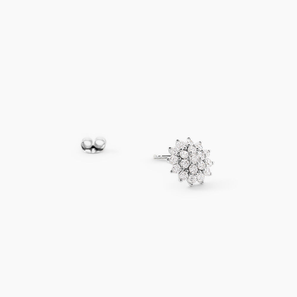 Boucles D'Oreilles Puces Saria Argent Blanc Oxyde De Zirconium - Puces Femme | Marc Orian