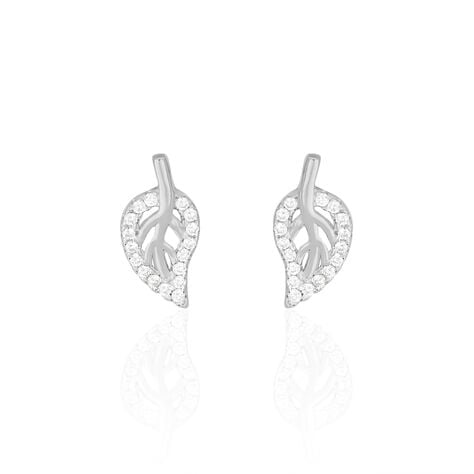 Boucles D'oreilles Puces Filae Argent Blanc Oxyde De Zirconium - Puces Femme | Marc Orian