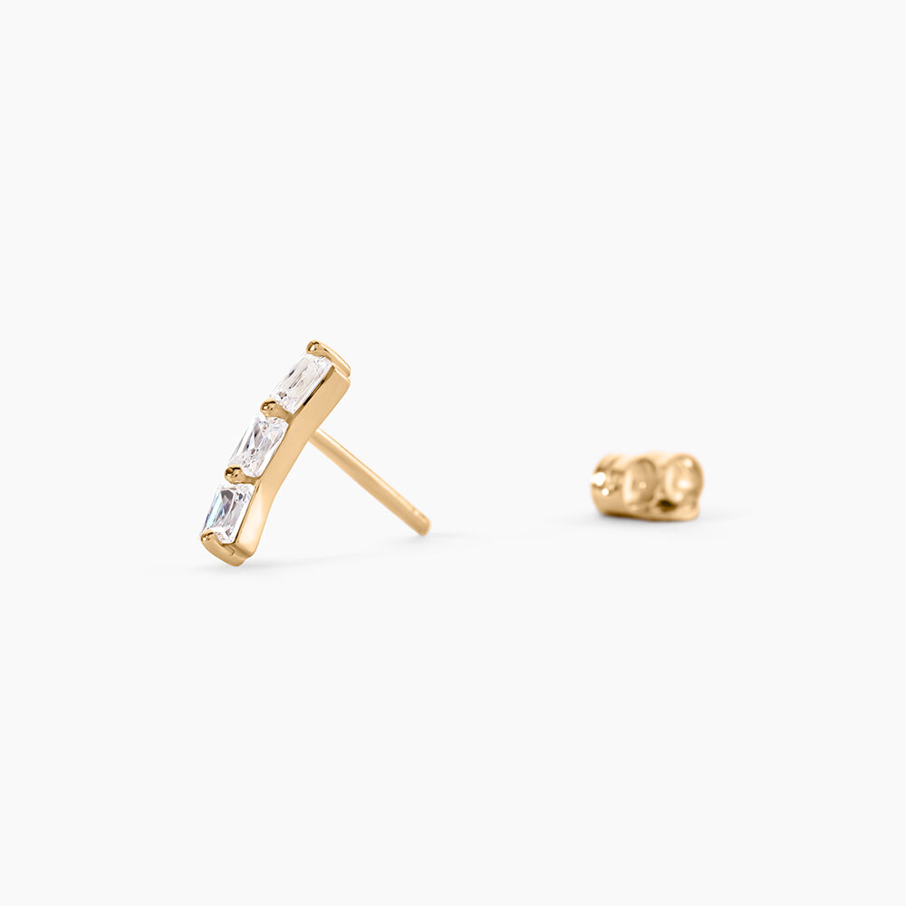 Boucles D'Oreilles Puces Isobel Plaqu&eacute; Or Jaune Oxyde De Zirconium - Puces Femme | Marc Orian