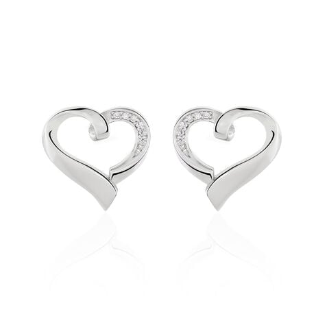Boucles D'oreilles Puces Daviane Argent Blanc Oxyde De Zirconium - Puces Femme | Marc Orian