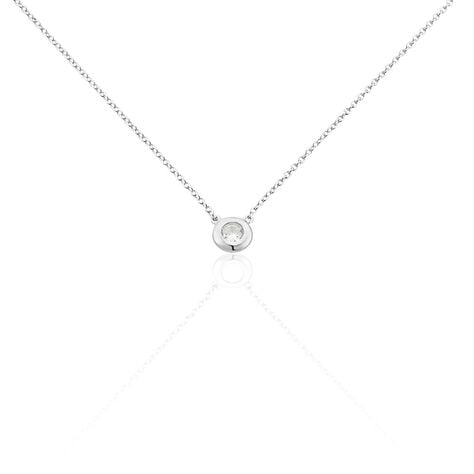 Collier Court Argent Blanc Laureano Oxyde De Zirconium - Colliers ras du cou Femme | Marc Orian